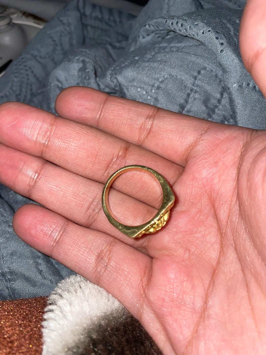 Gold plated copper medusa ring - photo 3