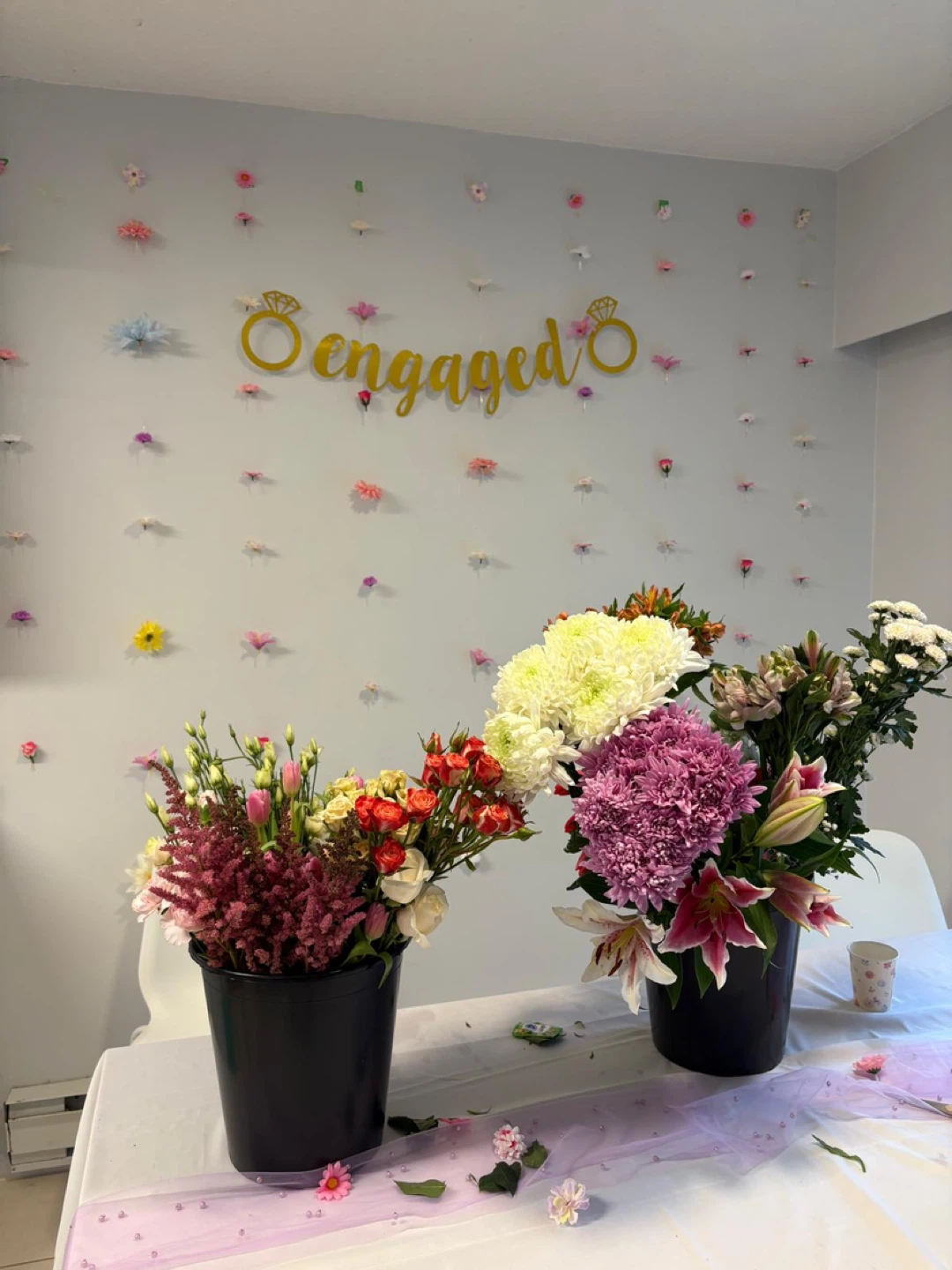Wall Floating Flower Decor and Engaged Sign - photo 5
