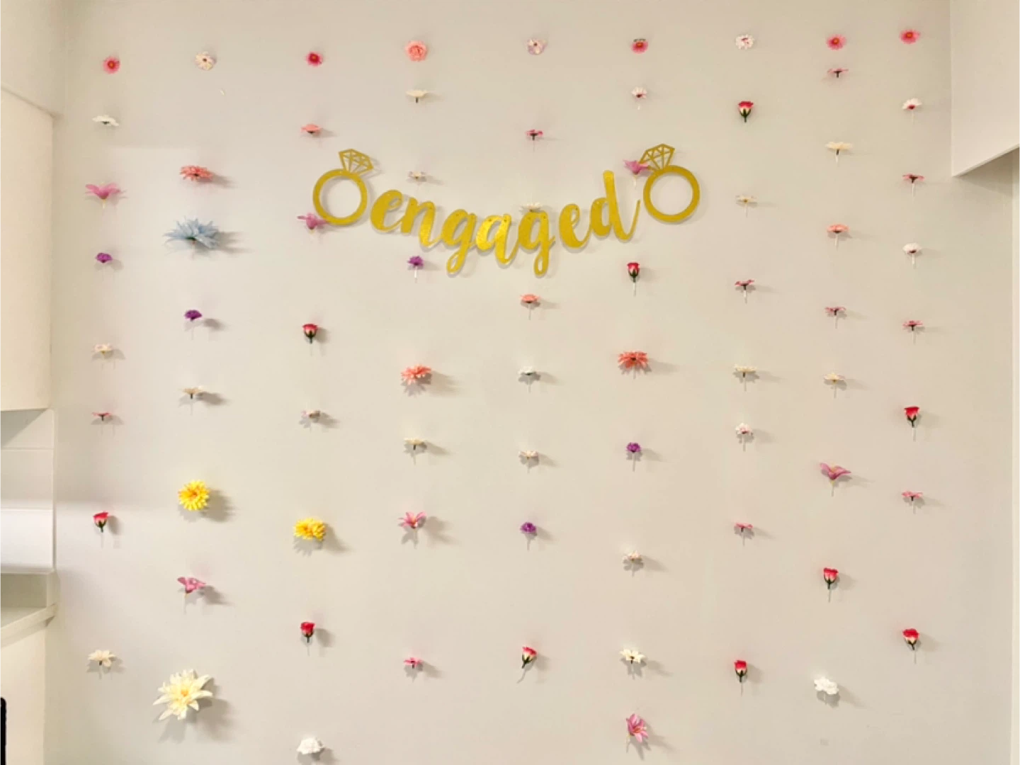 Wall Floating Flower Decor and Engaged Sign - photo 3