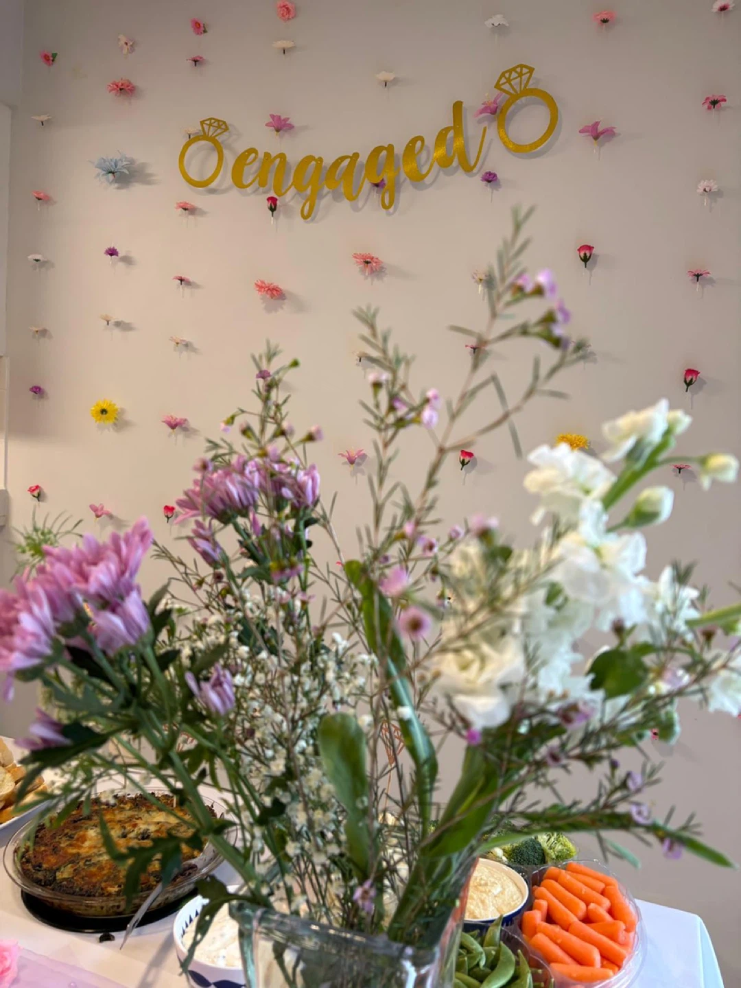 Wall Floating Flower Decor and Engaged Sign - photo 4