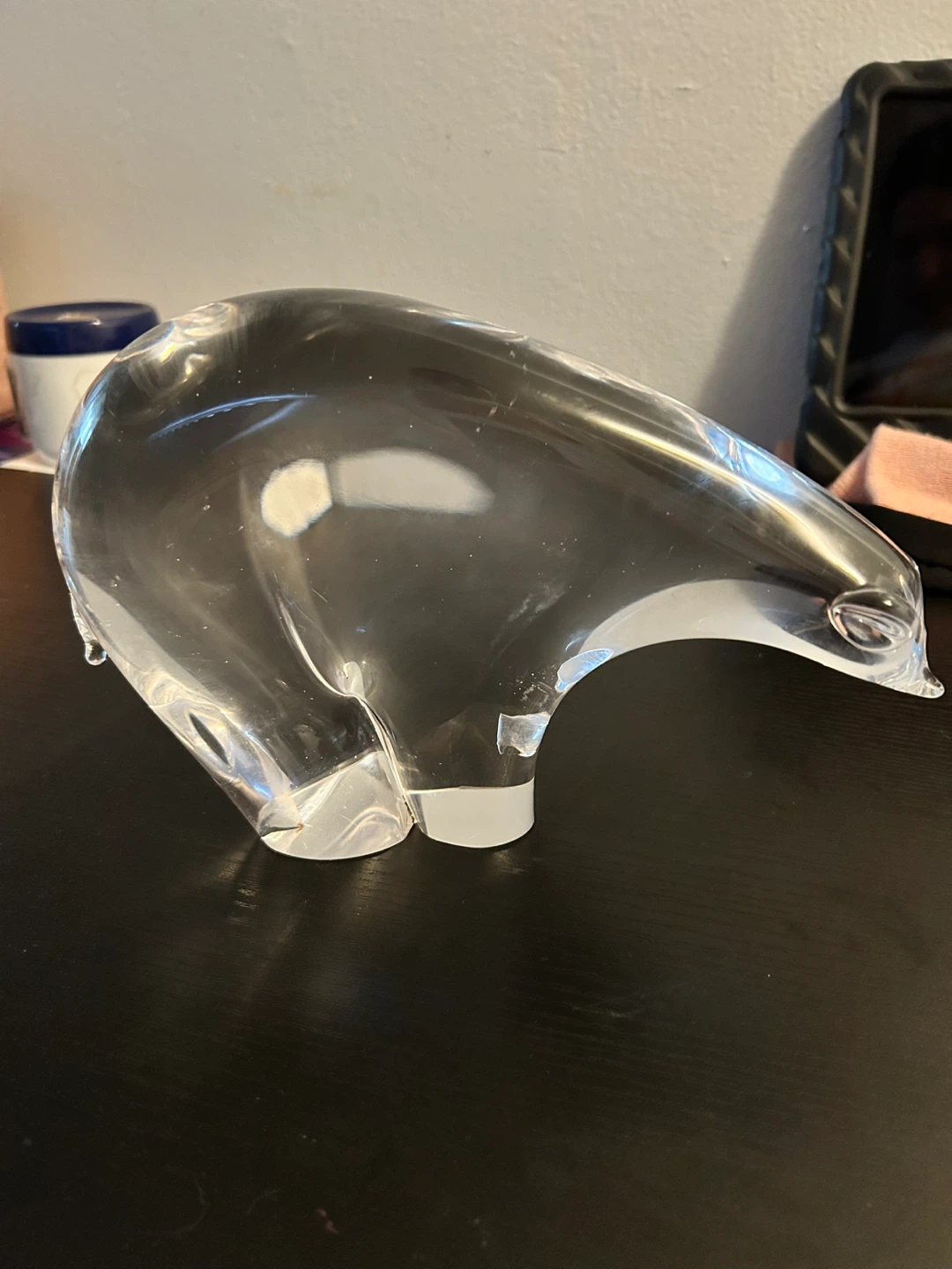 Clear Glass Polar Bear Figurine - Brand new