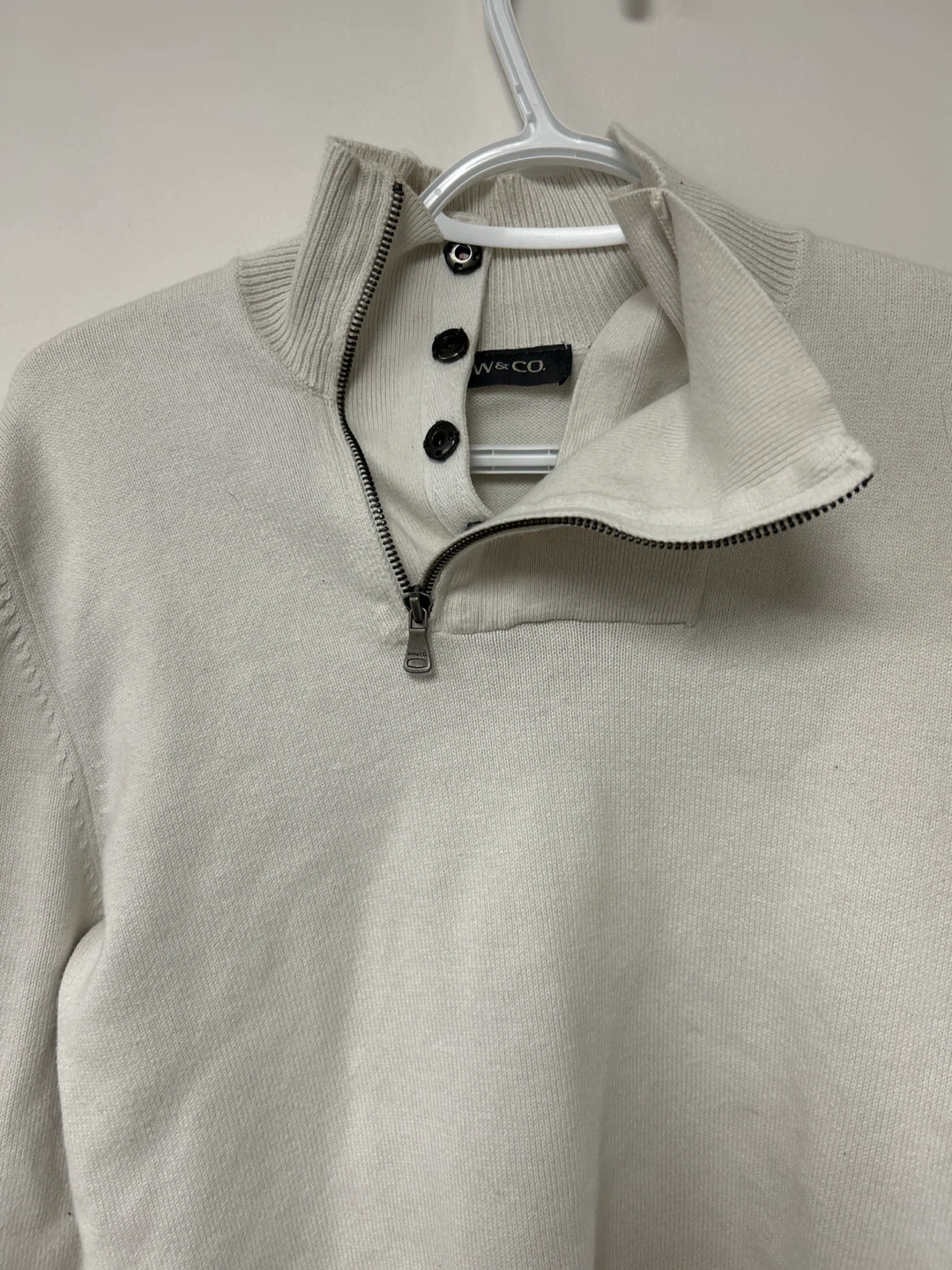 RW & CO. Men's 1/4 Zip Sweater - Cream - M/M - photo 3