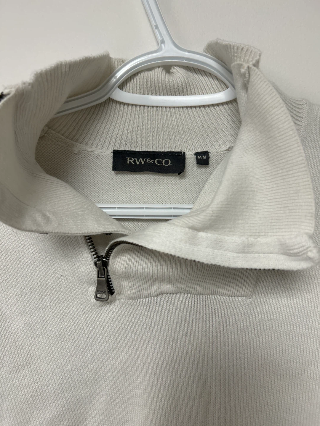 RW & CO. Men's 1/4 Zip Sweater - Cream - M/M - photo 2