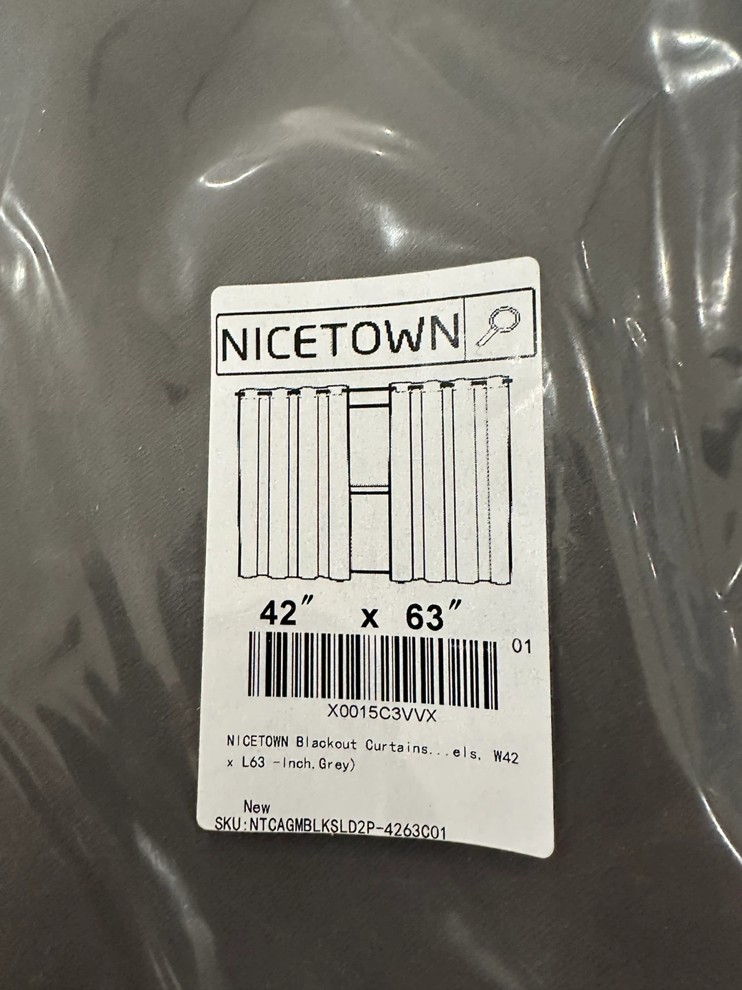 NICETOWN Blackout Curtains 42" x 63" (Grey)