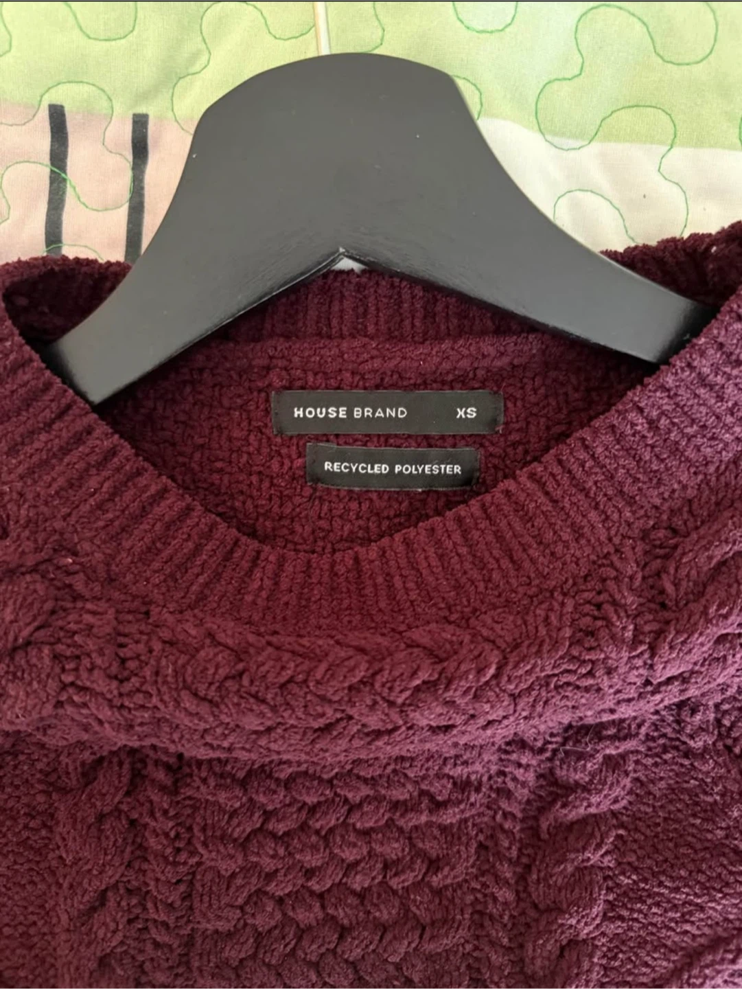 House Brand Burgundy Cable Knit Sweater - XS - photo 4