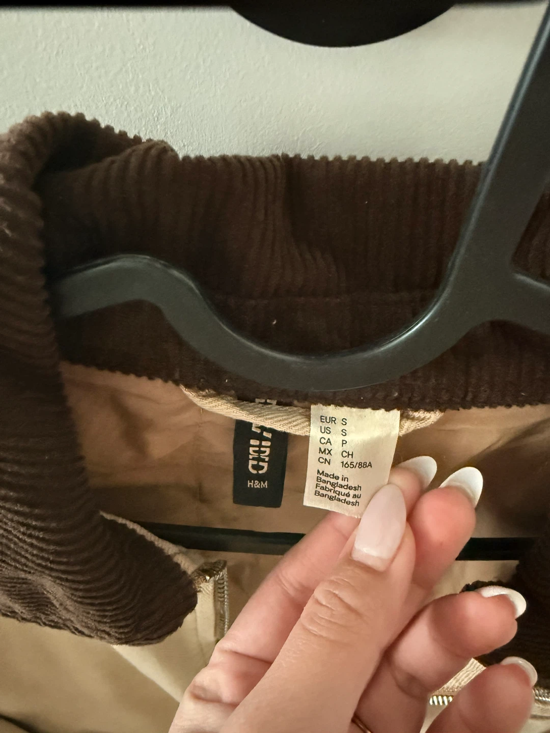 H&M Tan Corduroy Collar Bomber Jacket Size S - photo 3
