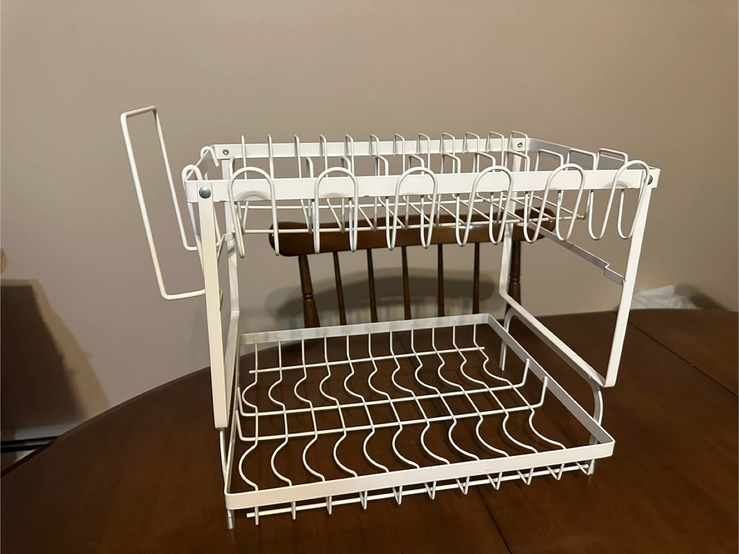 White 2-Tier Dish Rack with Utensil Holder