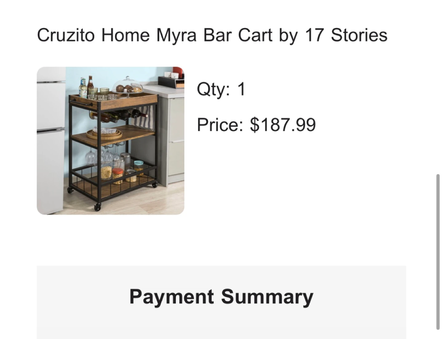 Metal Bar Cart - photo 3