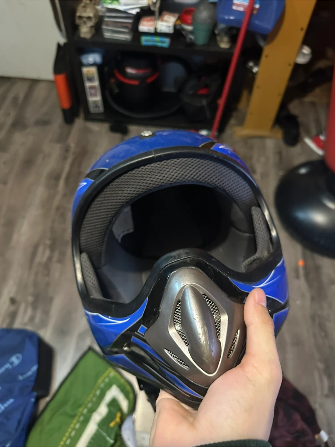 Blue Youth Motocross Helmet - photo 4