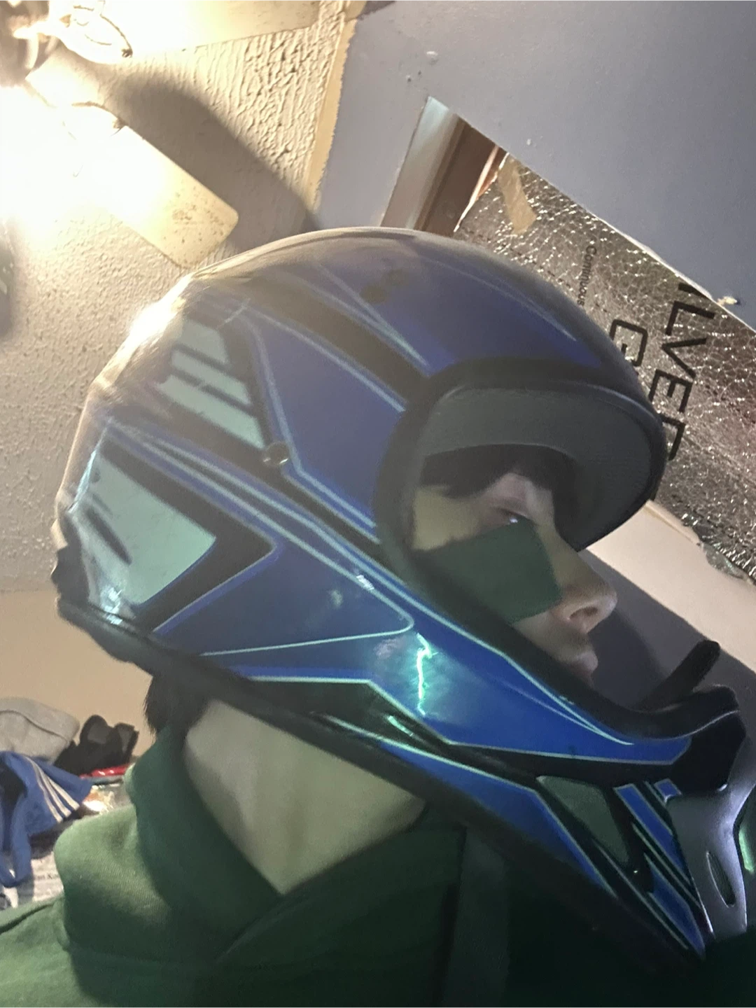 Blue Youth Motocross Helmet - photo 3