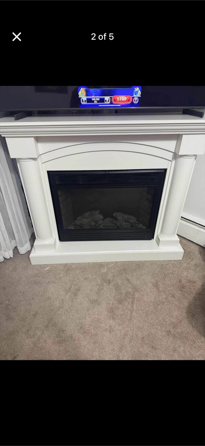 White Electric Fireplace Mantel - photo 3