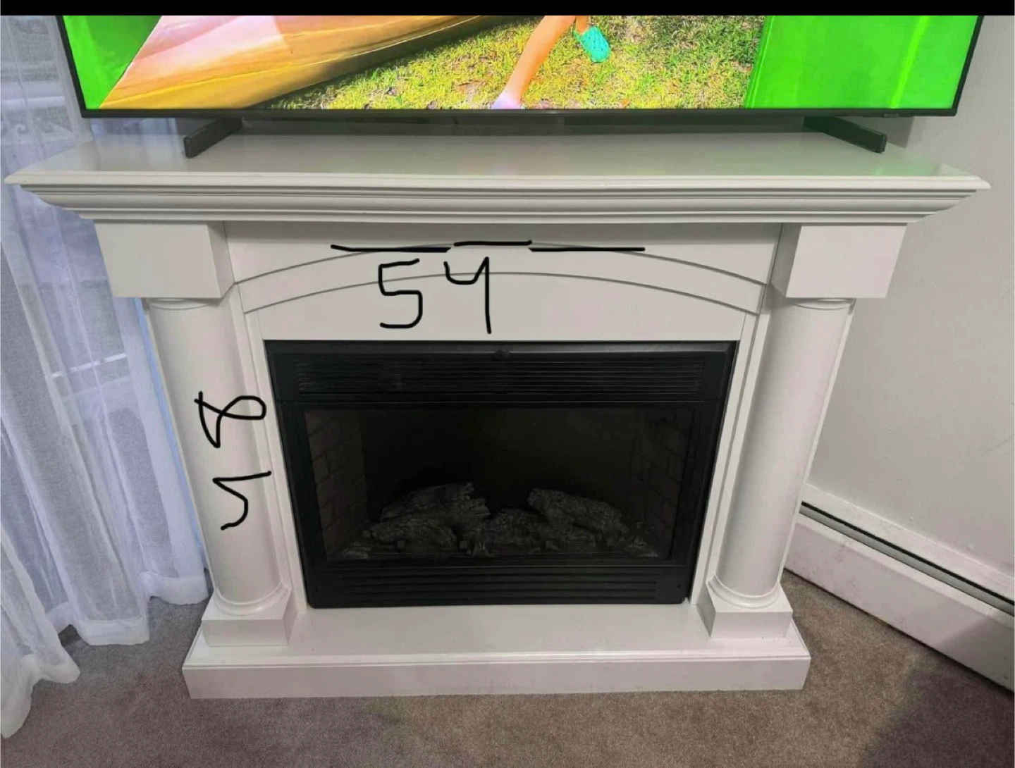 White Electric Fireplace Mantel - photo 2