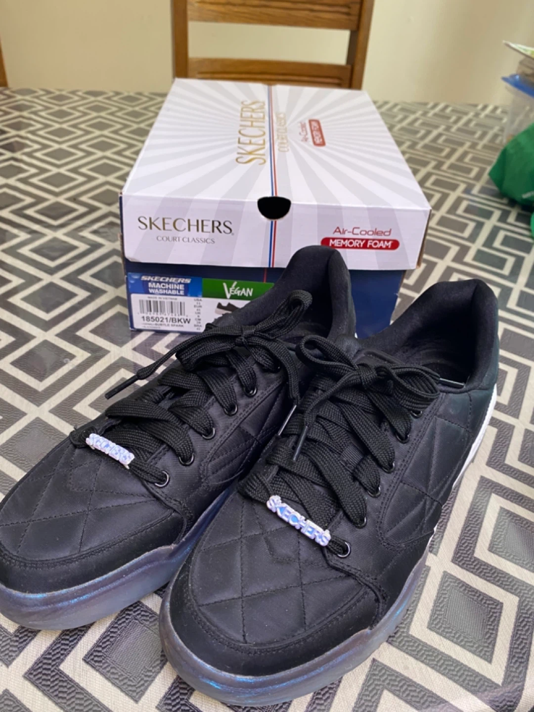 Skechers Court Classics Black Vegan Sneakers