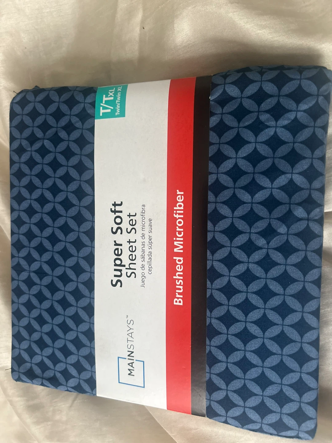 Super Soft Microfiber Sheet Set - Twin/Twin XL Navy Geo