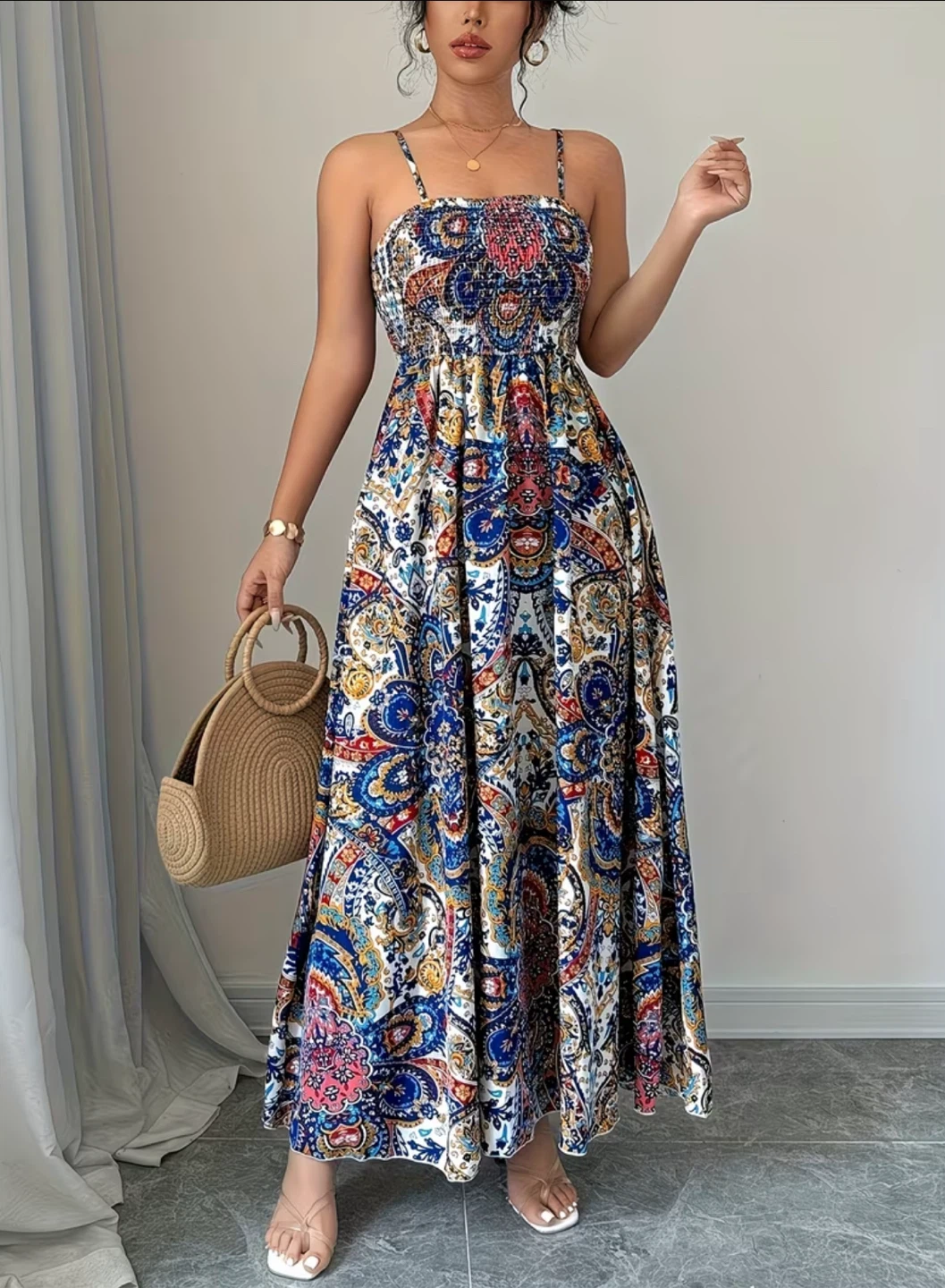 Boho Paisley Print Maxi Dress SIZE M - photo 2