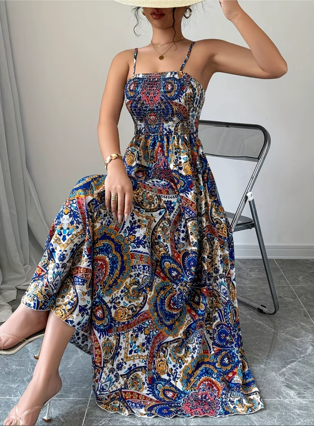 Boho Paisley Print Maxi Dress SIZE M - photo 3