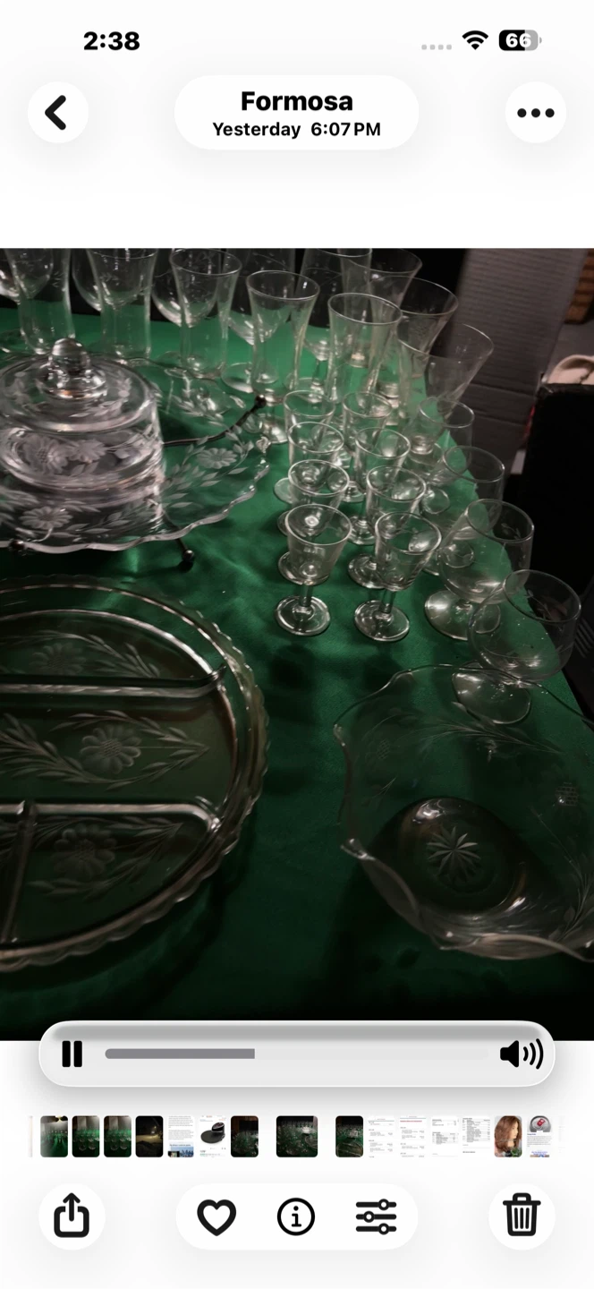 Vintage Glasses with Serving Platter with Dome and glasses - photo 3