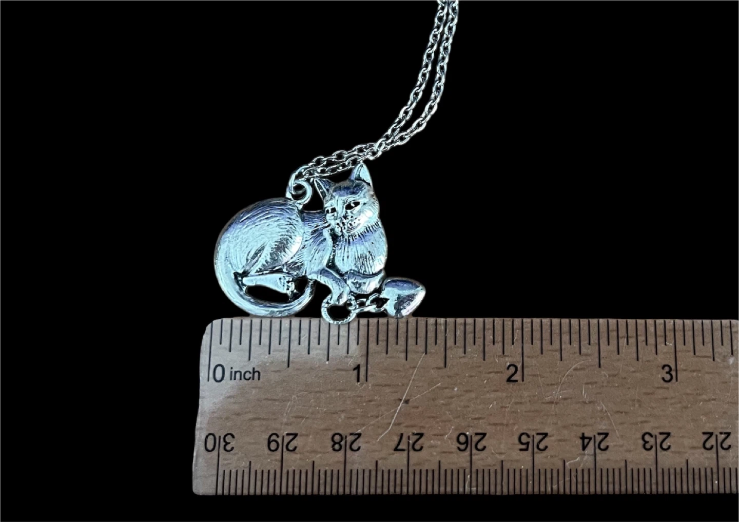 Silver-tone Cat Pendant Necklace - photo 4
