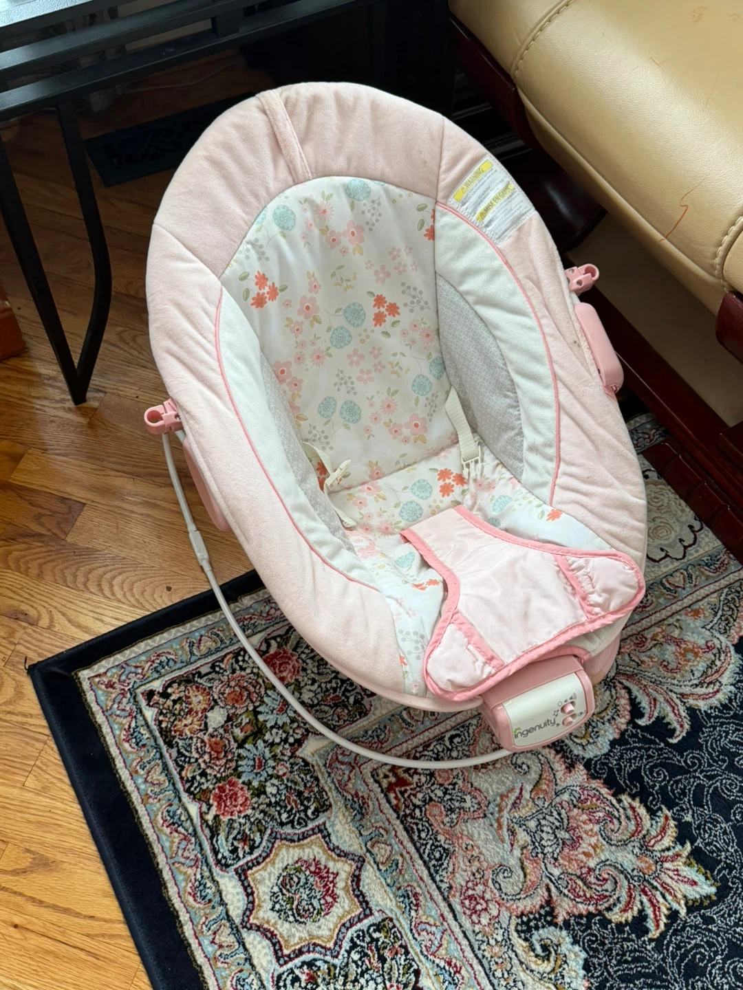 Ingenuity Pink Floral Baby Bouncer