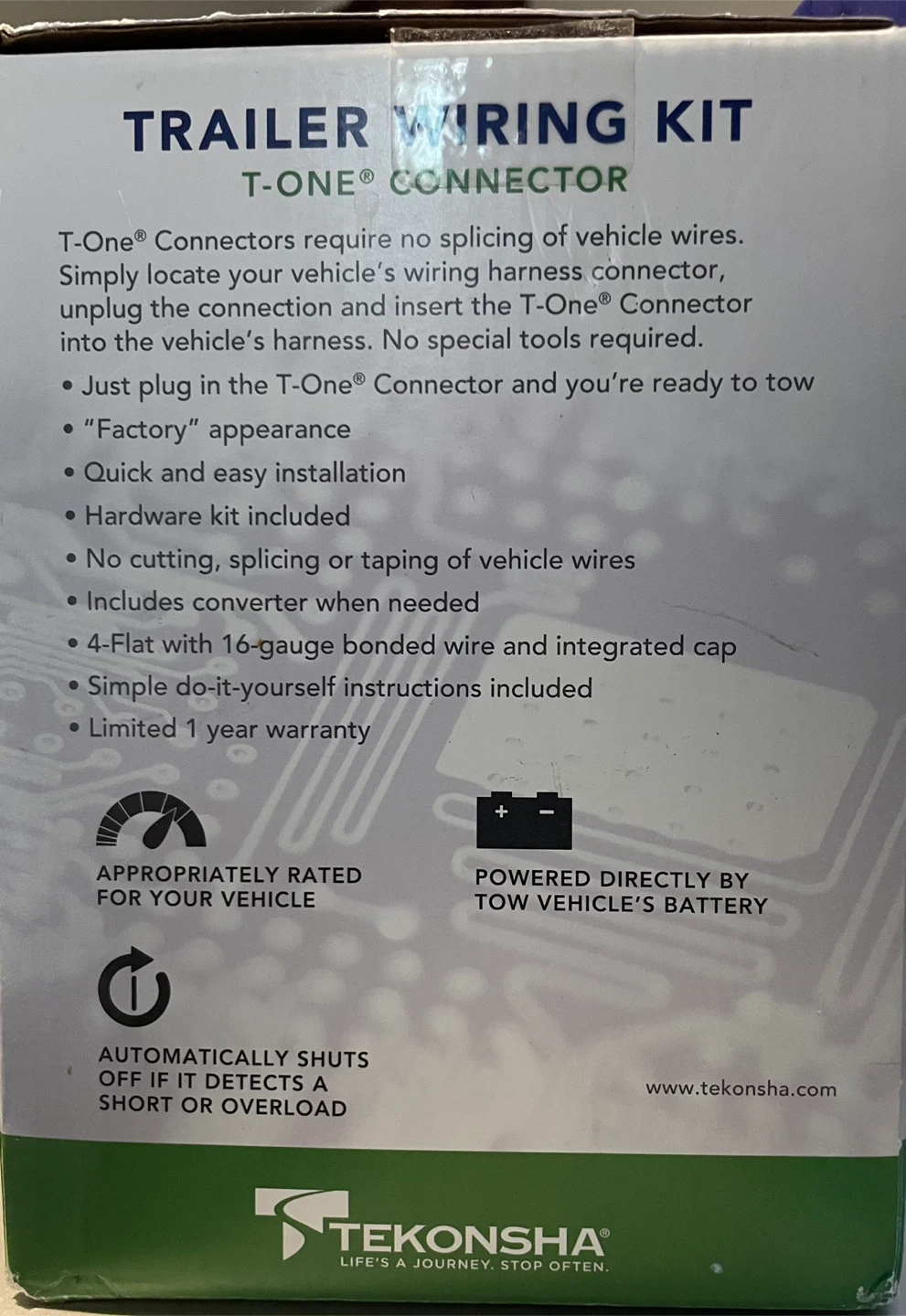Tekonsha Trailer Wiring Kit - T-One Connector - photo 2