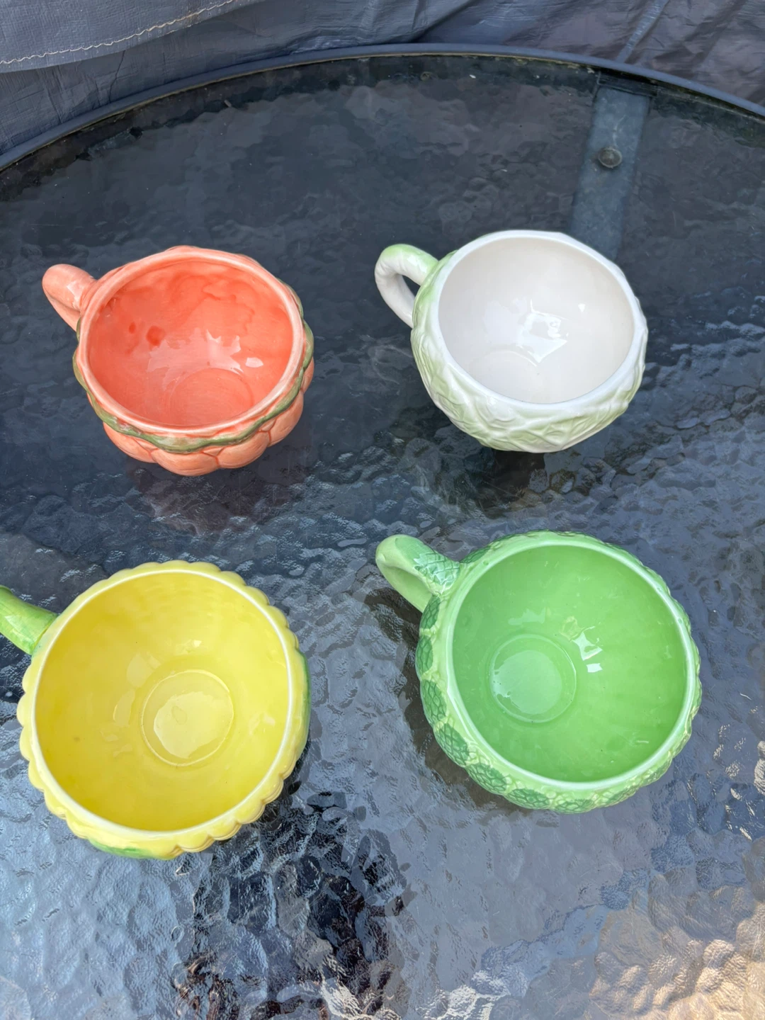 Set of 4 Vintage Ceramic Vegetable Shaped Cups - photo 2
