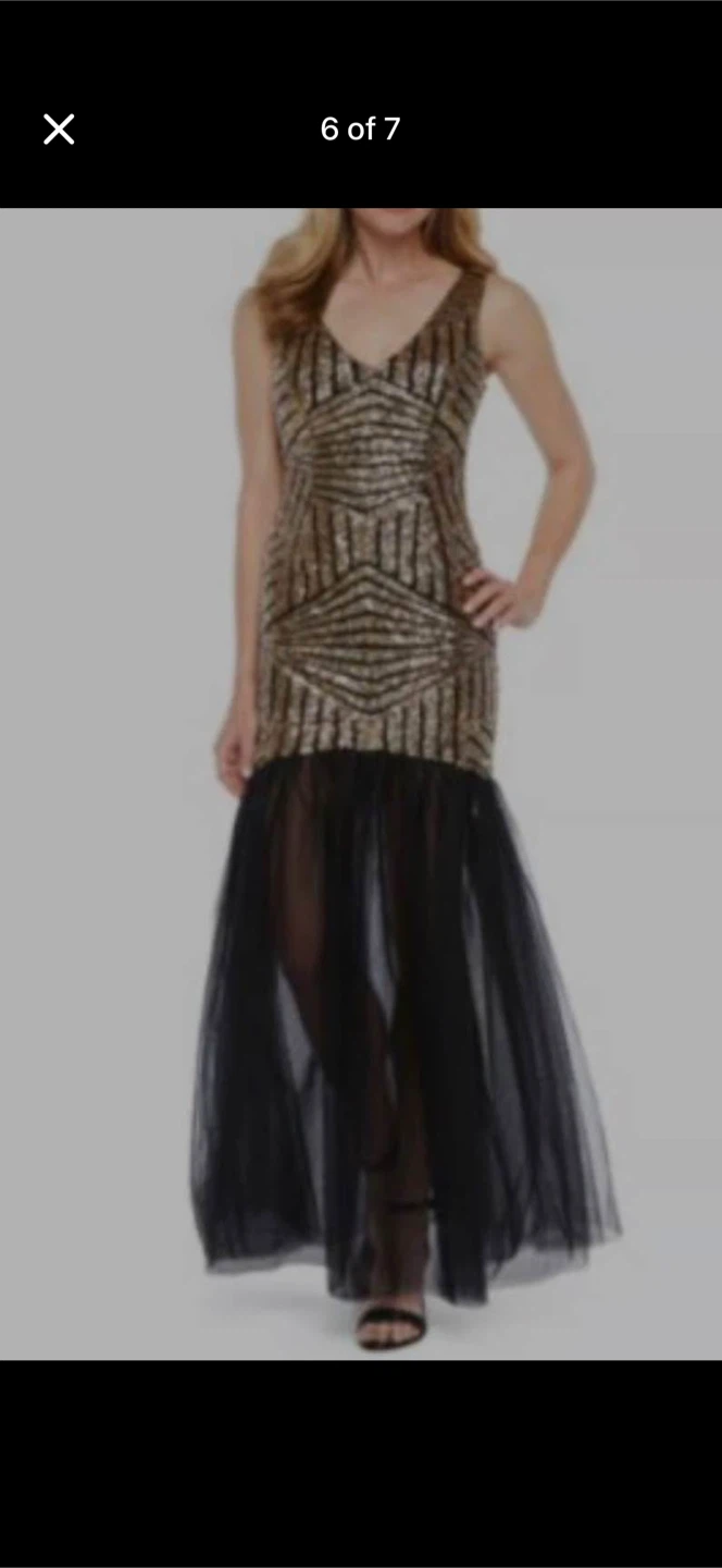 Gold Sequin Flapper Dress