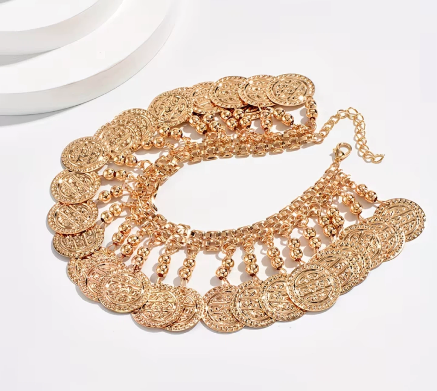 Vintage Anklet with Gold Coin and Tassel - photo 4