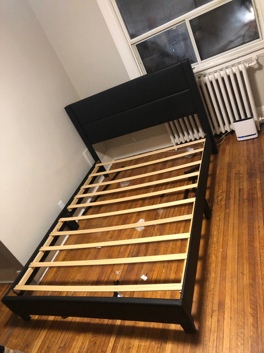 Black Faux Leather Bed Frame