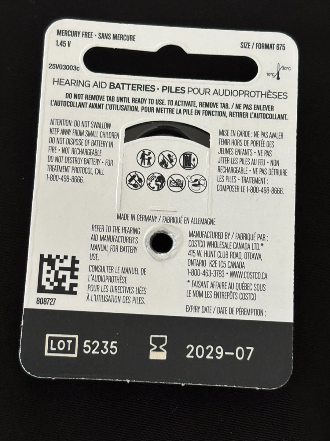 Kirkland Signature Hearing Aid Batteries 675 - photo 2