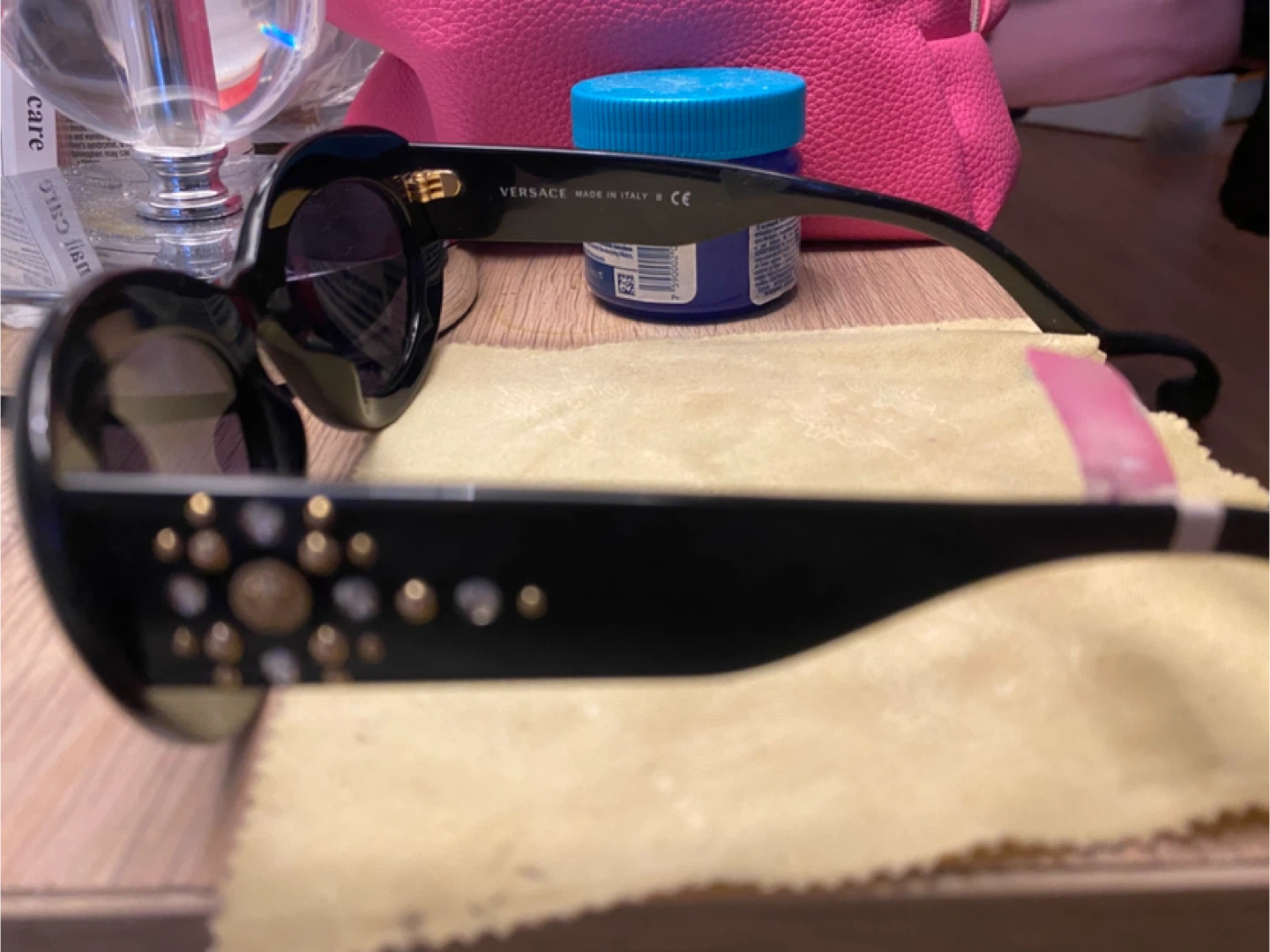 Versace Black Embellished Cat-Eye Sunglasses - photo 3