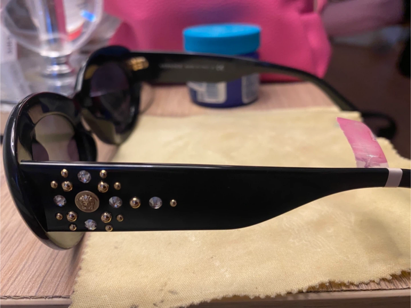 Versace Black Embellished Cat-Eye Sunglasses