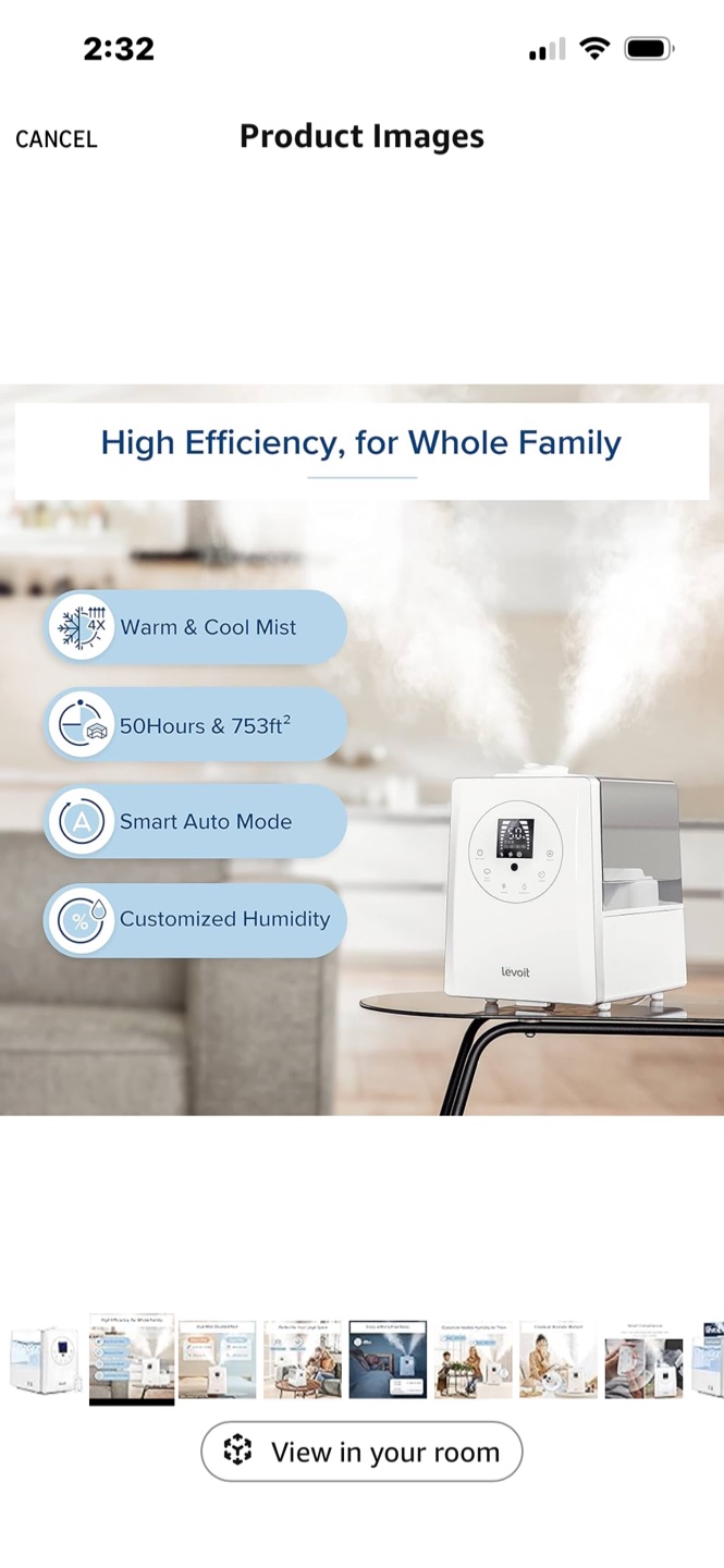Levoit Hybrid Ultrasonic Humidifier warm and cool - photo 5