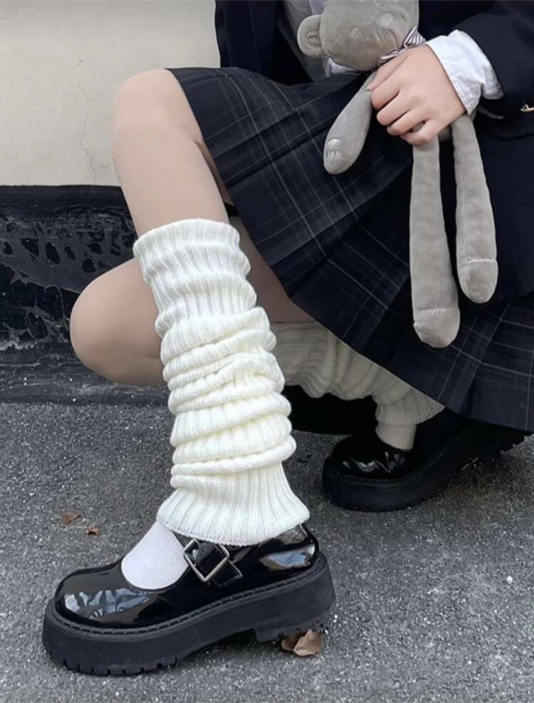 Cream Knit Leg Warmers - photo 5