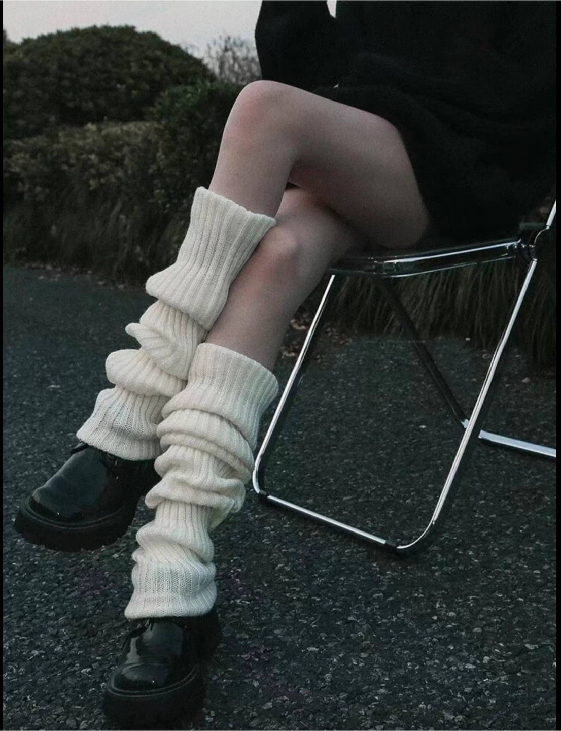 Cream Knit Leg Warmers