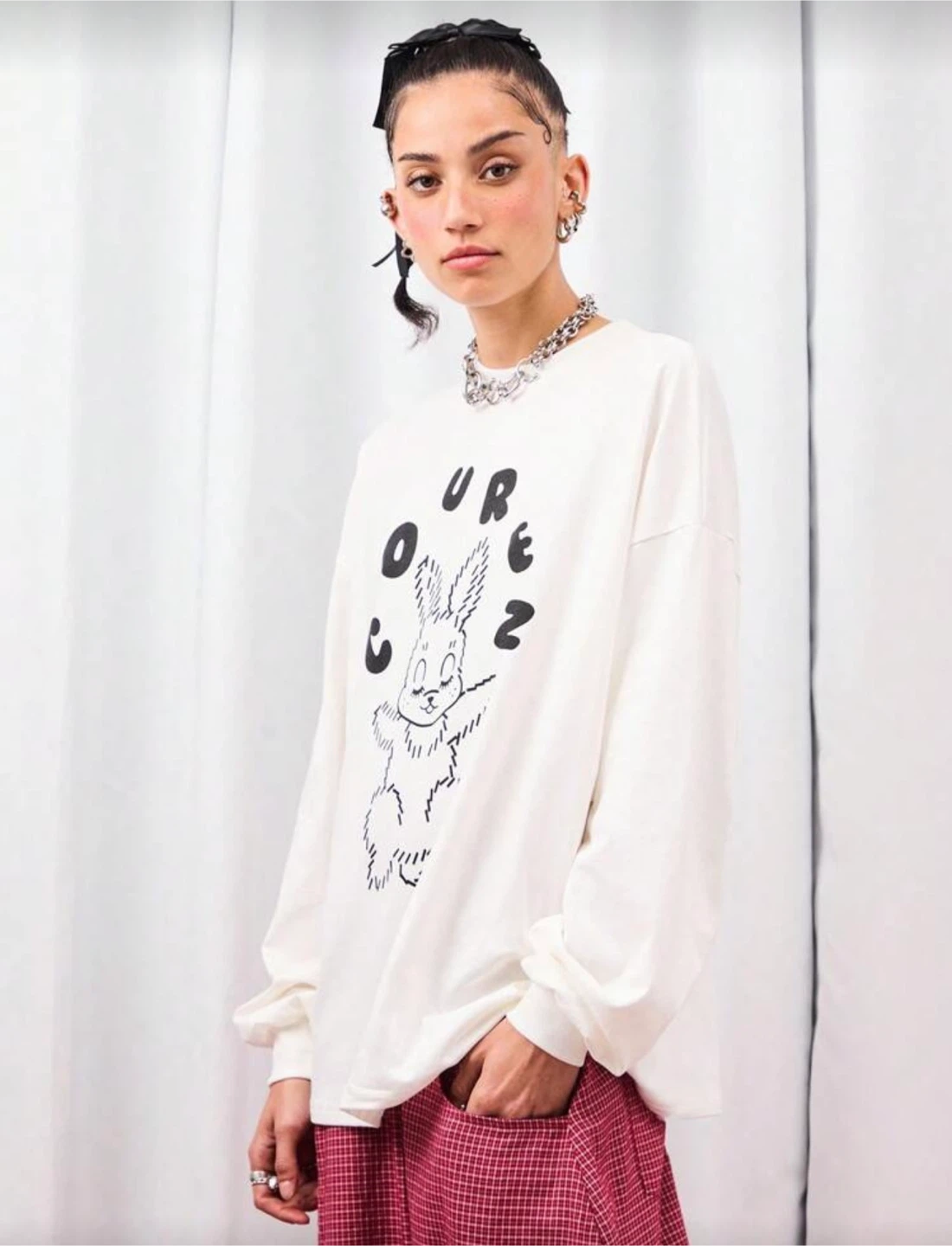 Oversized Graphic Long Sleeve T-Shirt - photo 5