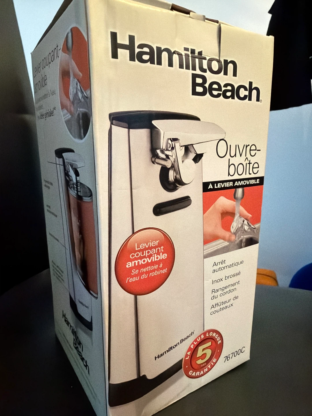 Hamilton Beach Can Opener with Removable Lever