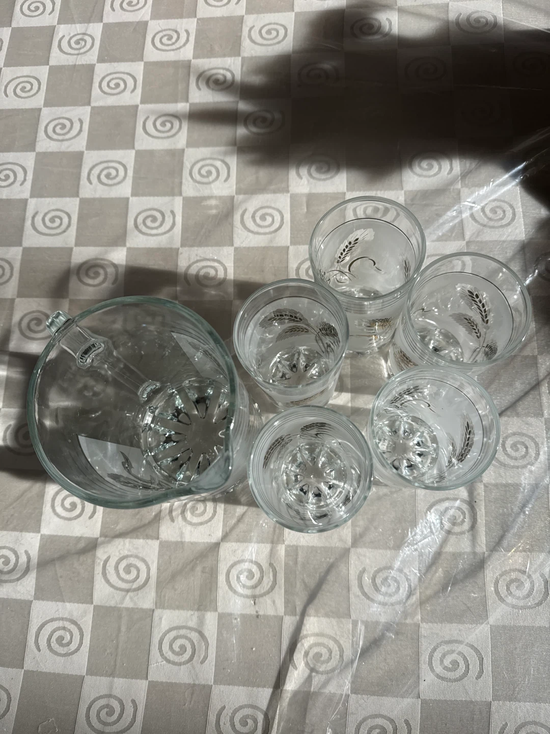Set of 5 Frosted Wheat Glasses - photo 2