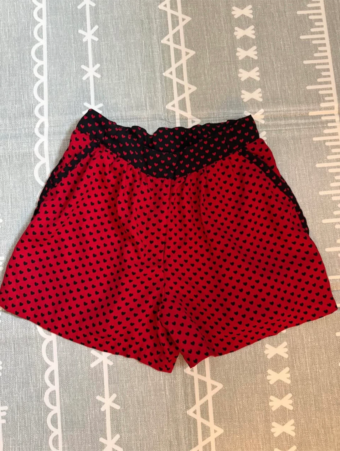 Next Red Heart Print Shorts - 11 Years