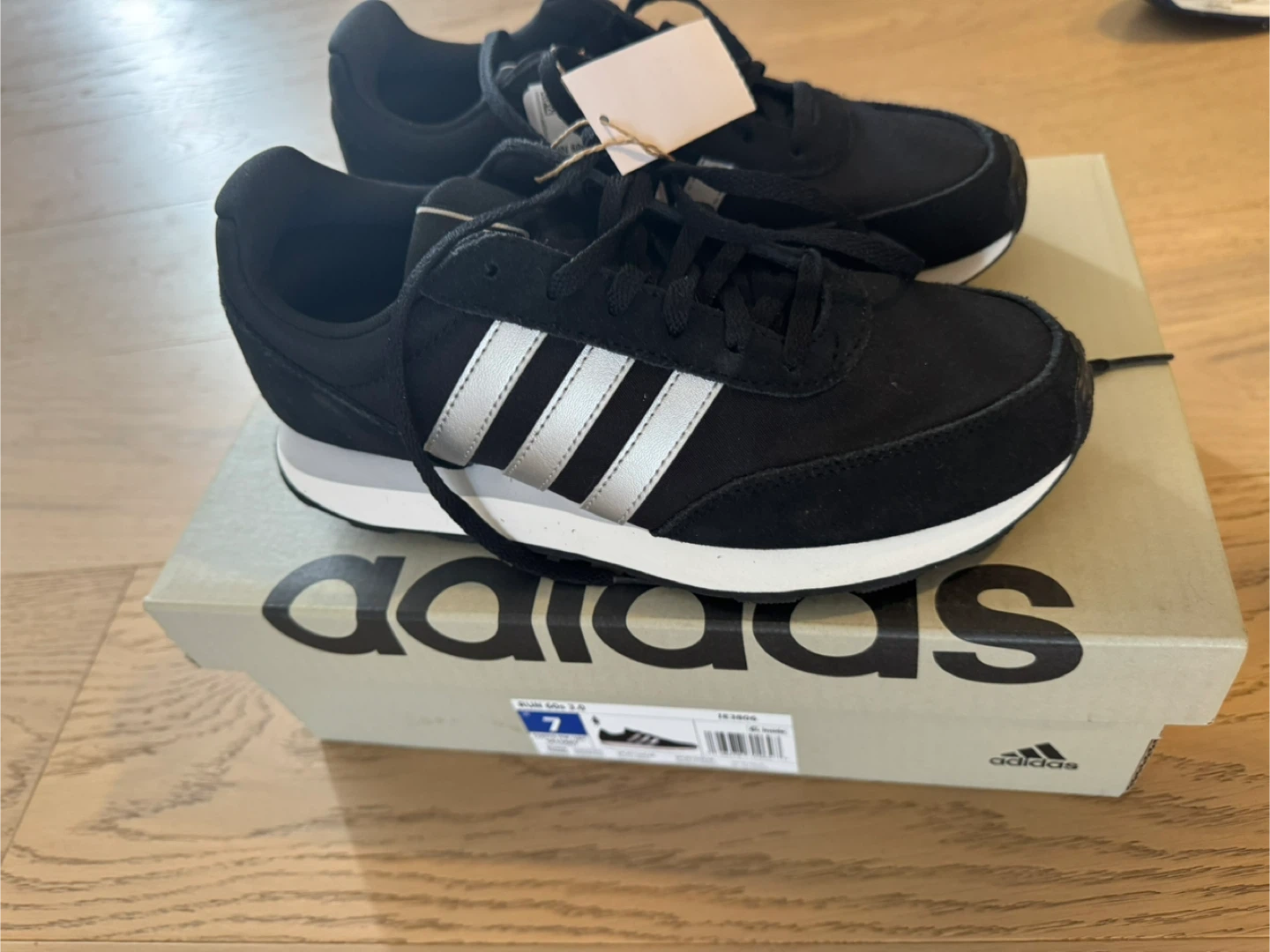 Adidas Run 60s 3.0 Black & Silver Running Shoes - Size 8 - photo 3