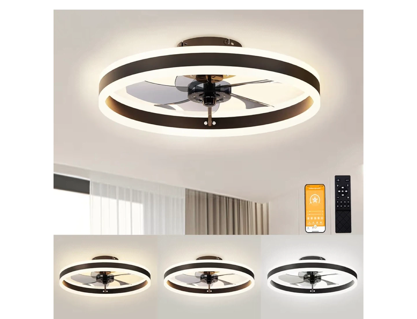 Modern Ceiling Fan with Light and Remote