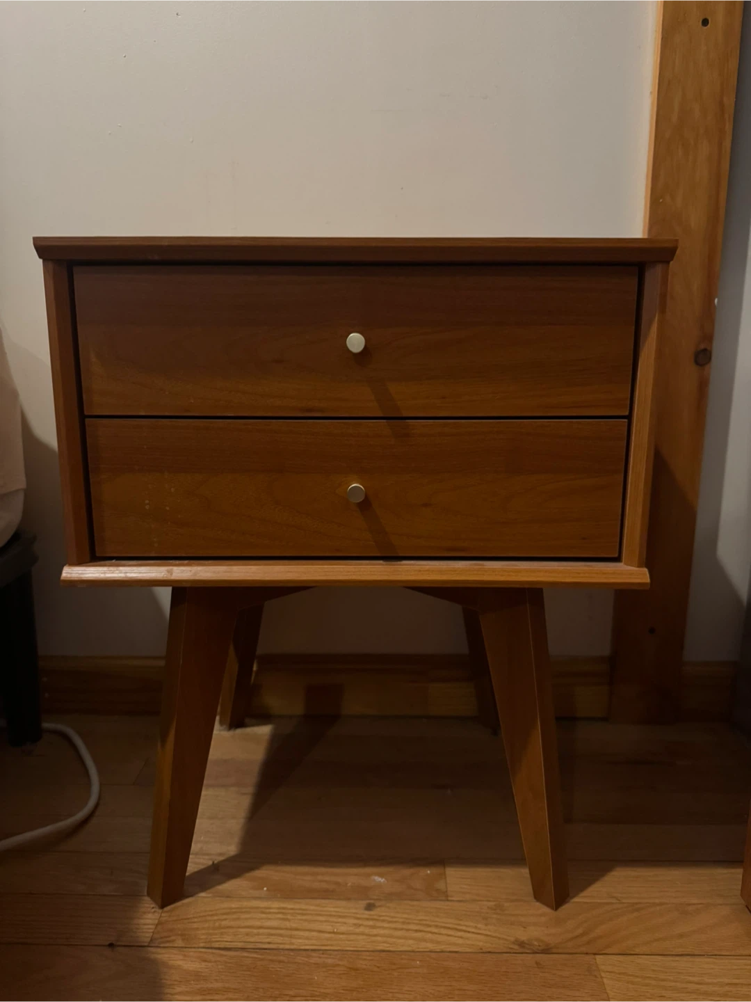 Amber Walnut Wood Nightstand!