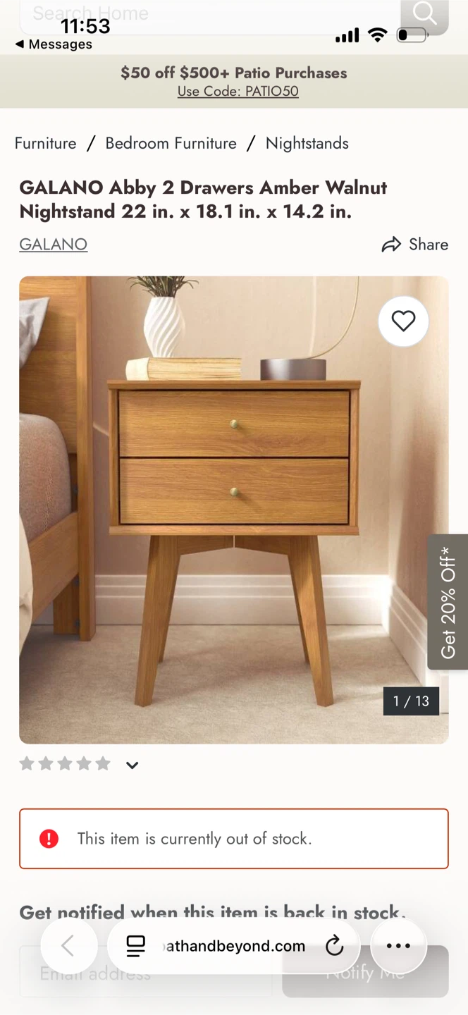 Amber Walnut Wood Nightstand! - photo 3