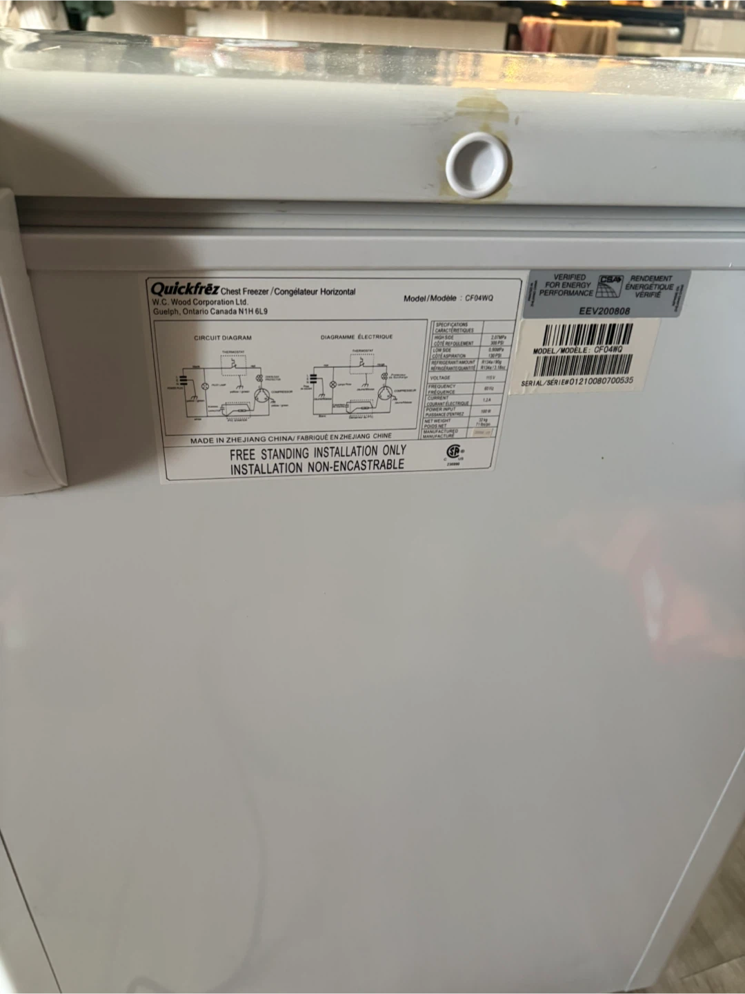 Congélateur coffre Quickfrige CF04WQ - photo 5