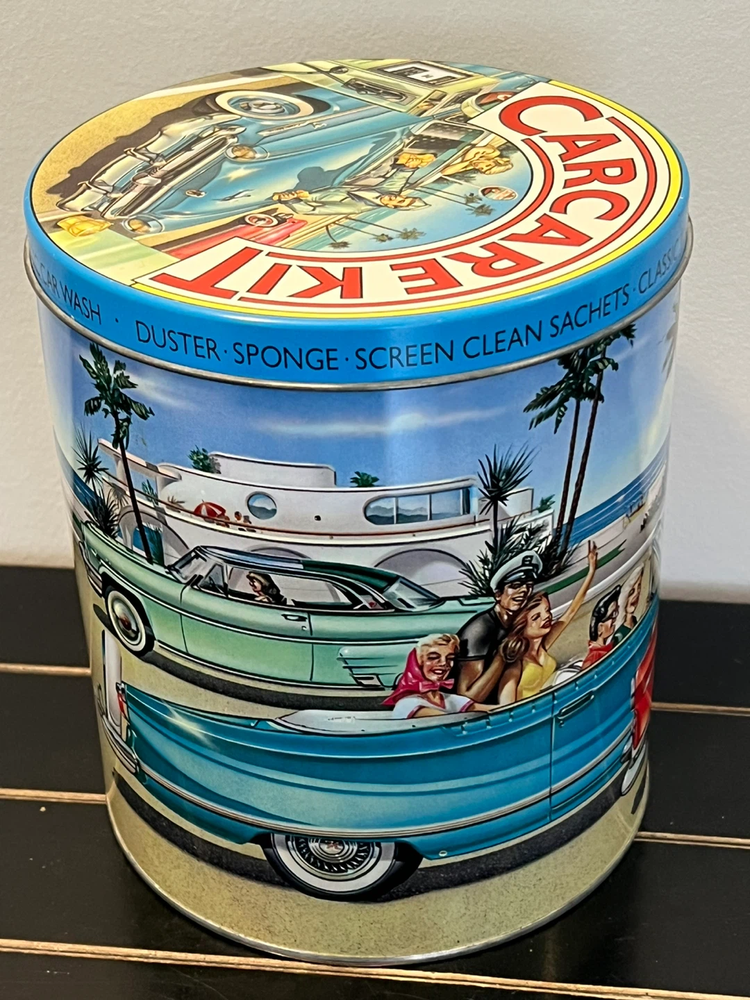 Vintage Car Care Kit Tin with Duster, Sponge, and Polish - photo 3