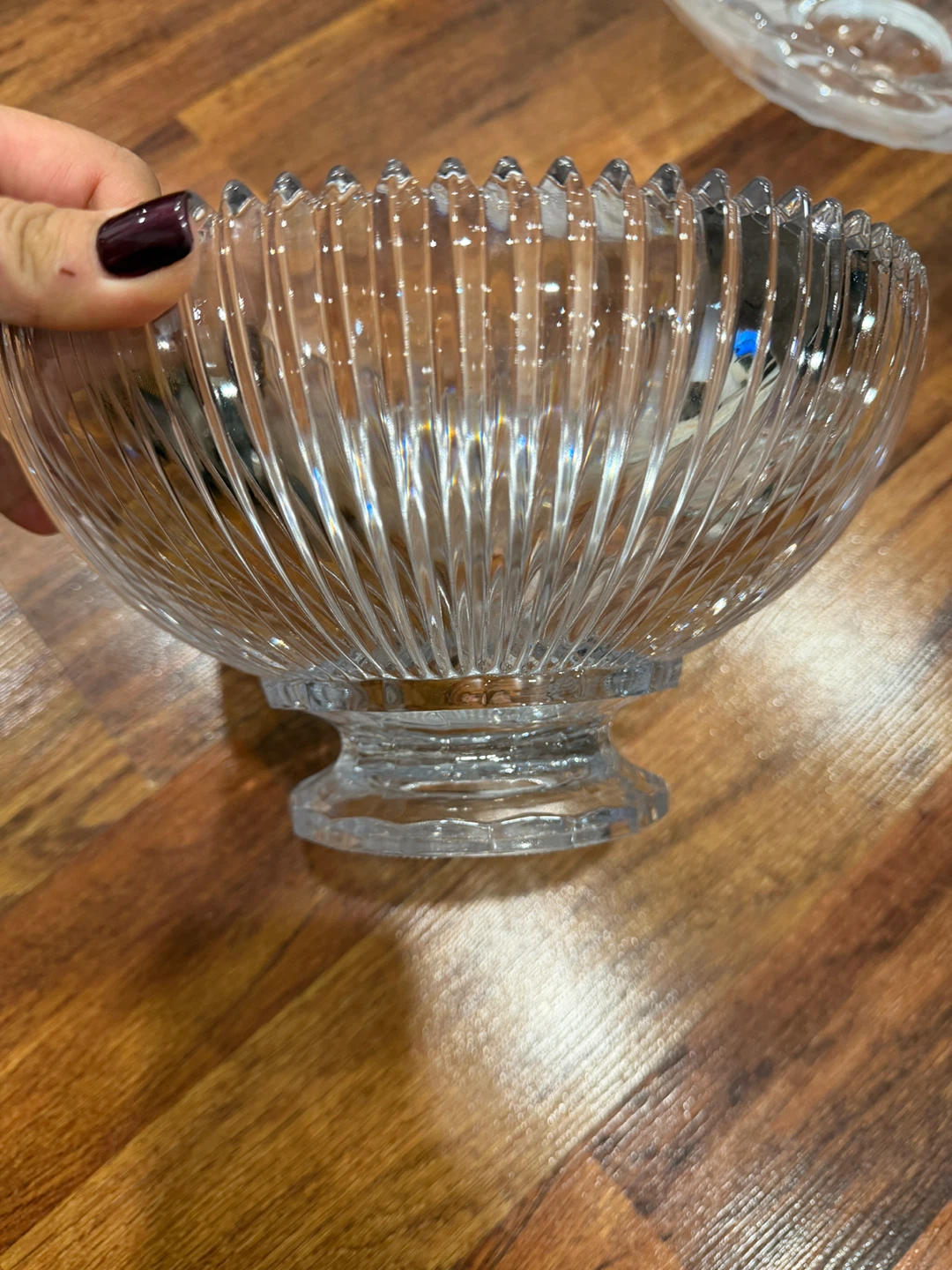Clear Glass Footed Serving Bowl - photo 2