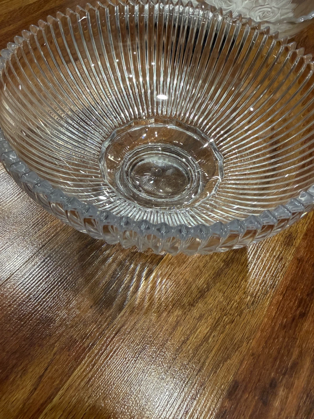 Clear Glass Footed Serving Bowl