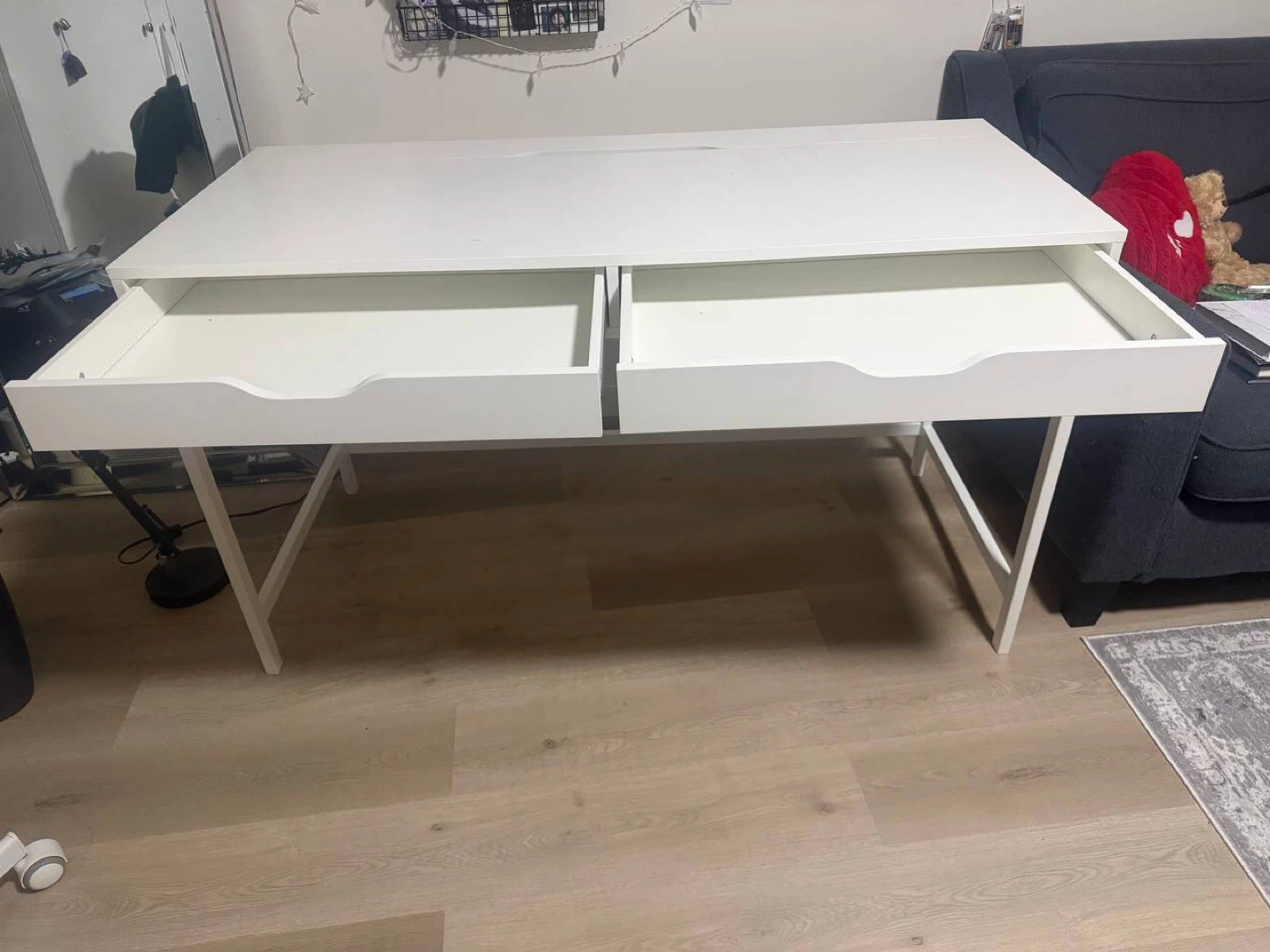 White Desk with 2 Drawers - photo 3