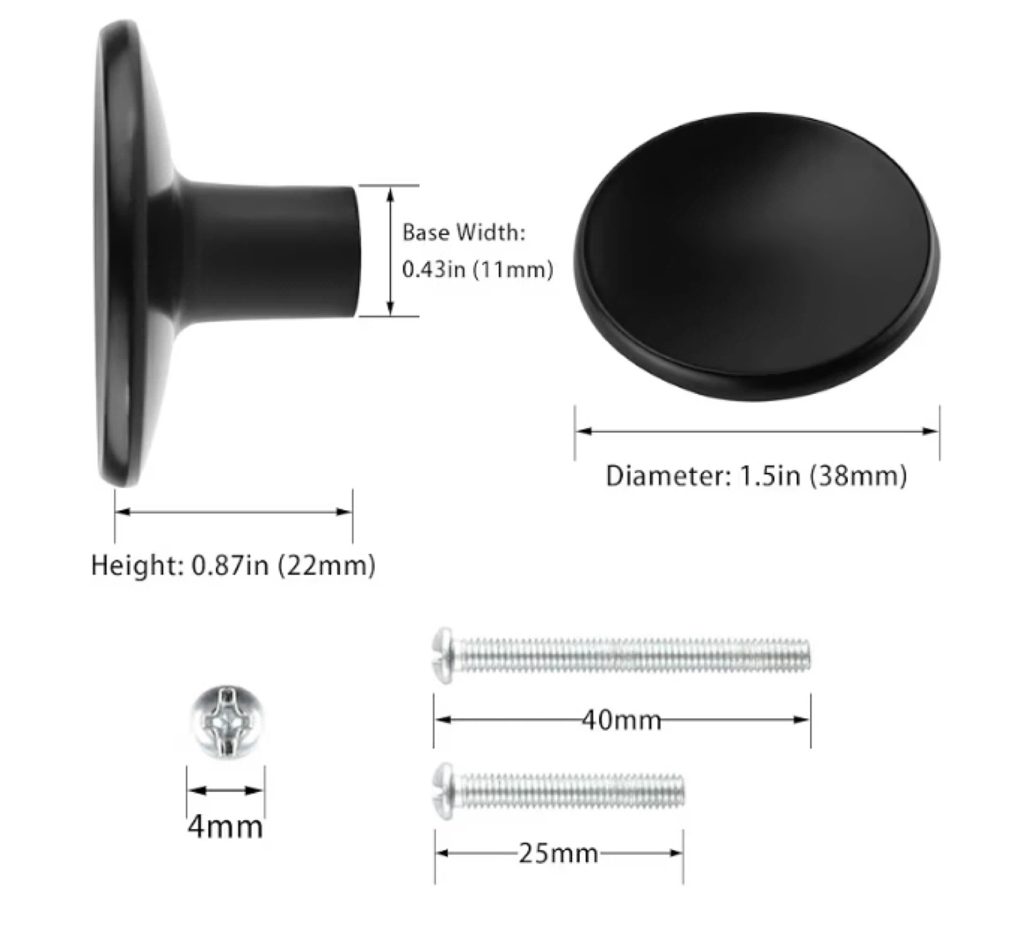 New Pack of 10 Black Cabinet Knobs - photo 3