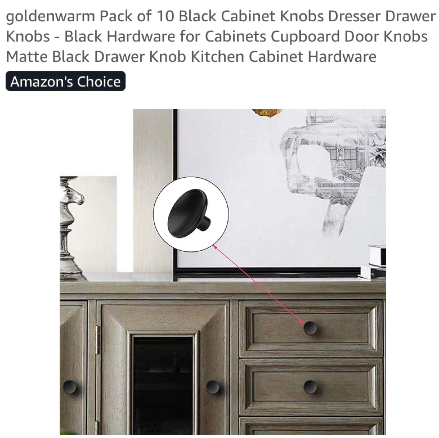 New Pack of 10 Black Cabinet Knobs - photo 2