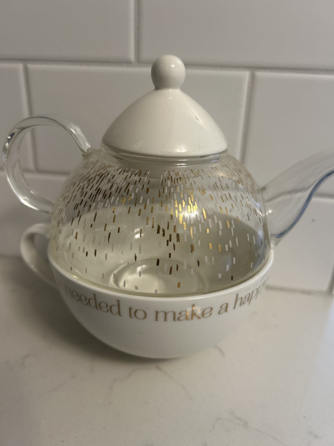 Glass Teapot with Cup Set